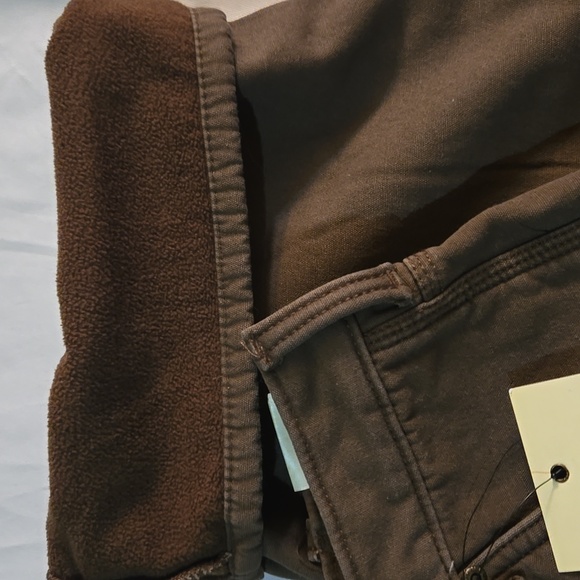 Old MILL ORIGINAL FIT Men's Brown Canvas Fleece Pants Jeans Size W38 L34 - Picture 4 of 5
